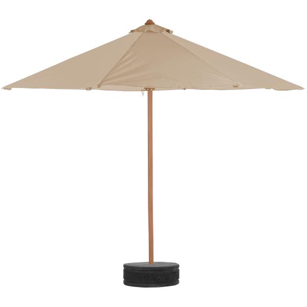 Parasol creme med fod i komposit