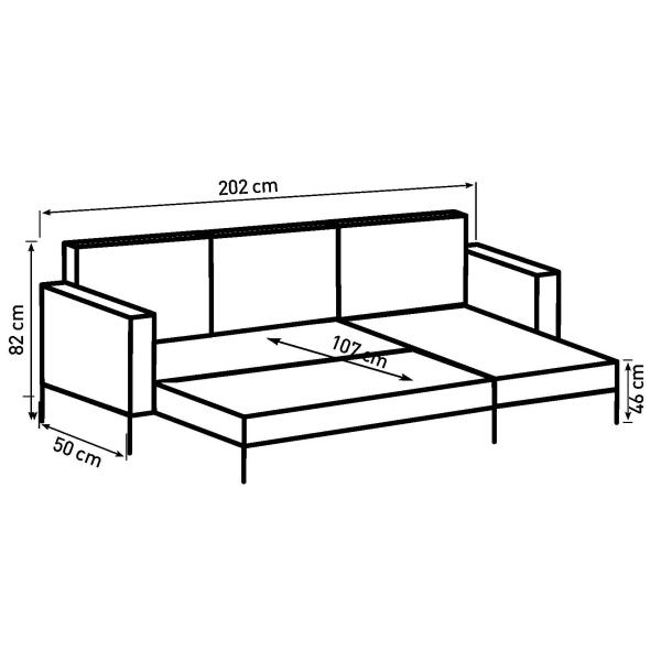 Seattle sovesofa med chaiselong grå