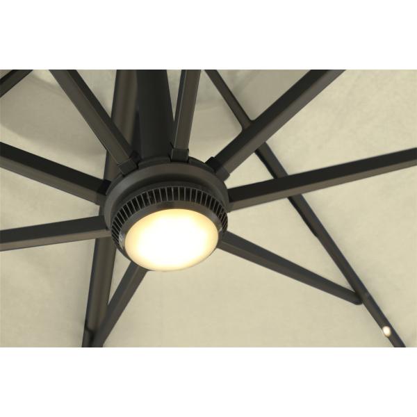 Roma parasol 360-rotation LED beige 3m