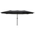 Dobbelt parasol mørkegrå 2,2x4m