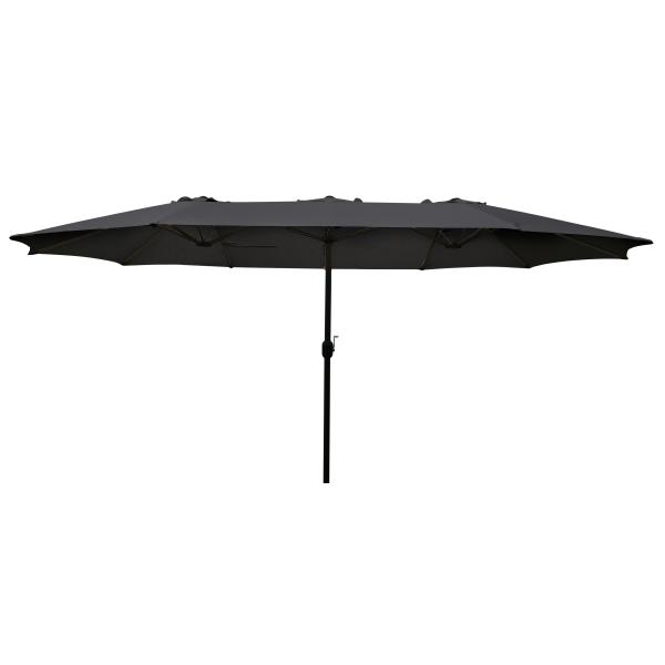 Dobbelt parasol mørkegrå 2,2x4m