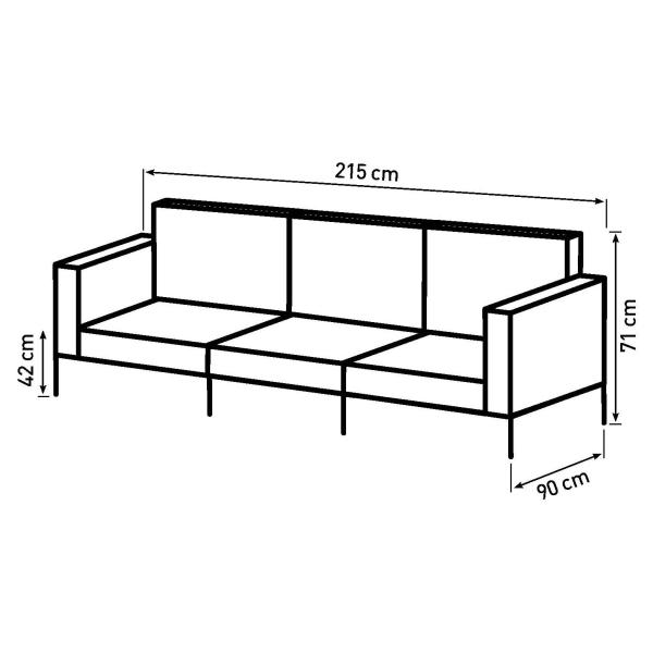 Burma 3 personers sofa