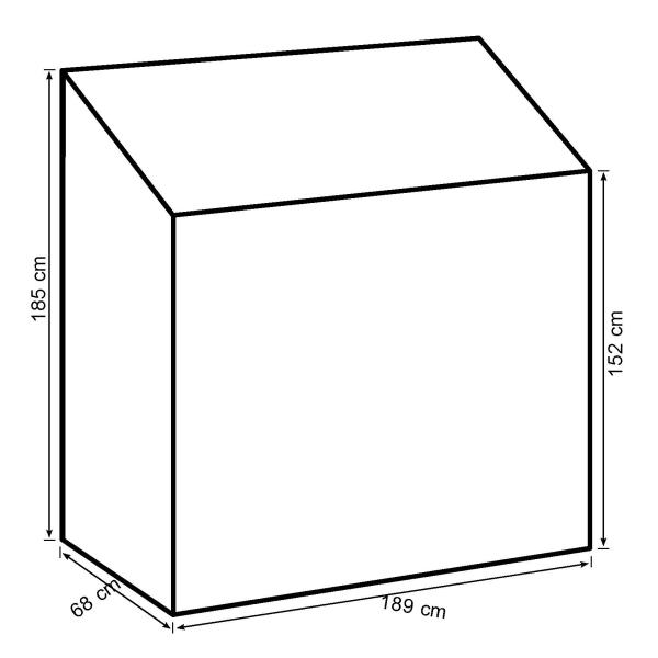 Vægdrivhus poly sort 68x189x185cm