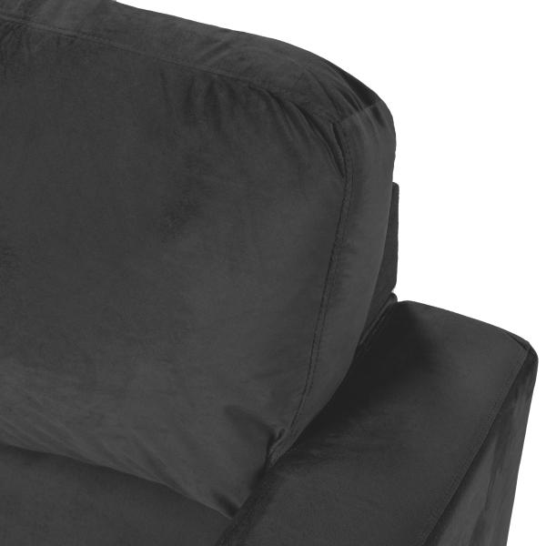 Boston højre-/venstrevendt velour mørkegrå