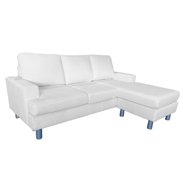 Boston chaiselong sofa fløjl hvid