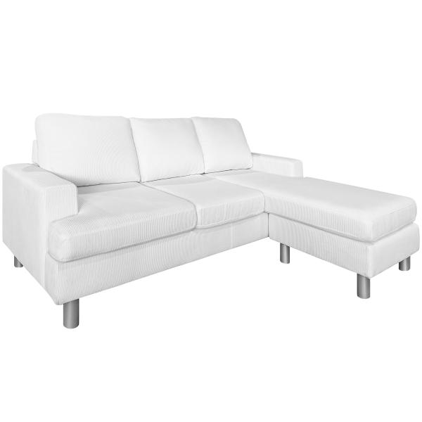 Boston chaiselong sofa fløjl hvid