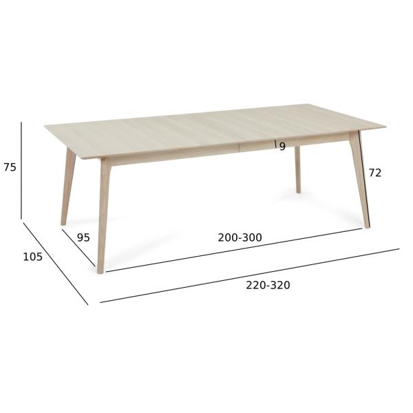 Porto eg hvidolieret 220x105cm