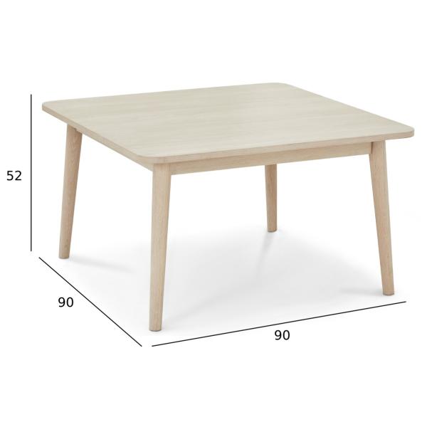 Nyborg eg hvidolieret 90x90cm