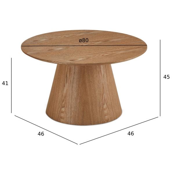 Tango sofabord eg ø80x45cm