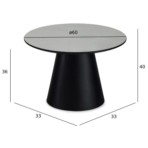 Tango sofabord lysegrå eg ø45x50cm