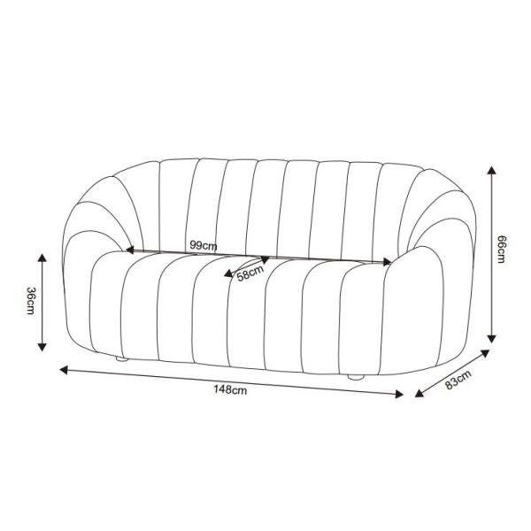 Parma 2 personers sofa fløjl grøn