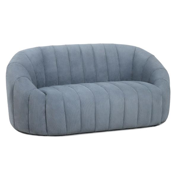 Parma 2 pers. sofa fløjl dueblå