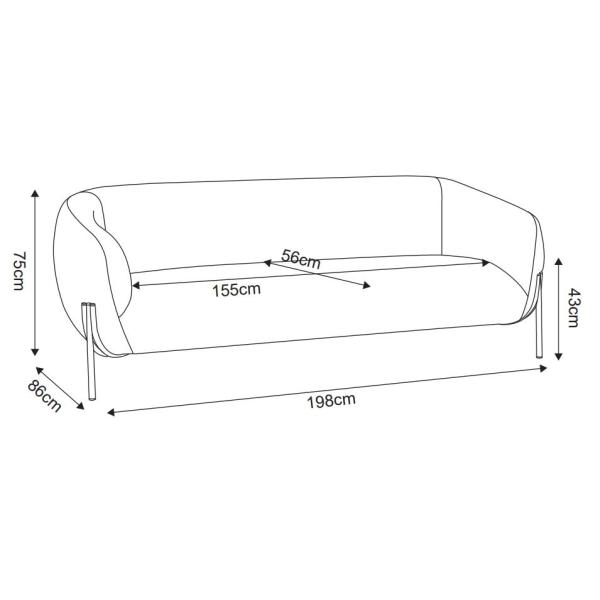 Udine 3 pers. sofa grøn