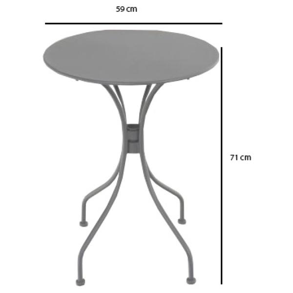 Rundt bord metal mørkegrå ø59cm