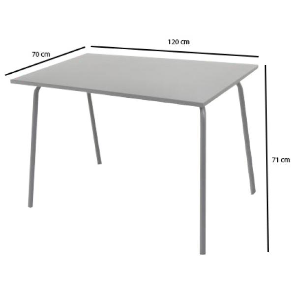 Rektangulært bord metal mørkegrå 120x70x71cm