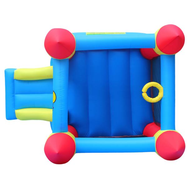 Castle bouncer with slide and hoop