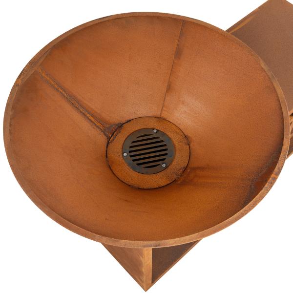 Bålsted med bord cortenstål