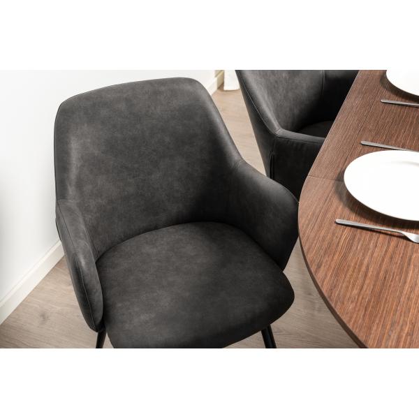 Mathilde suede mørkegrå