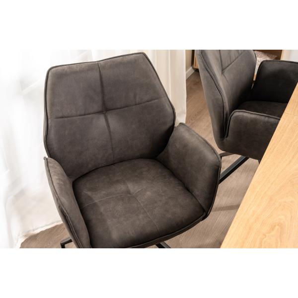 Karina med drejefunktion suede mørkegrå