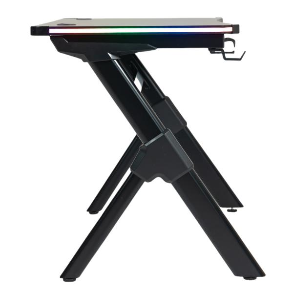 GameX med LED 120x60cm sort/sort