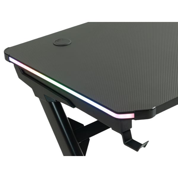 GameX med LED 120x60cm sort/sort