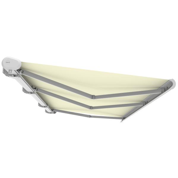 Elektrisk markise lukket 550x300cm hvid/creme