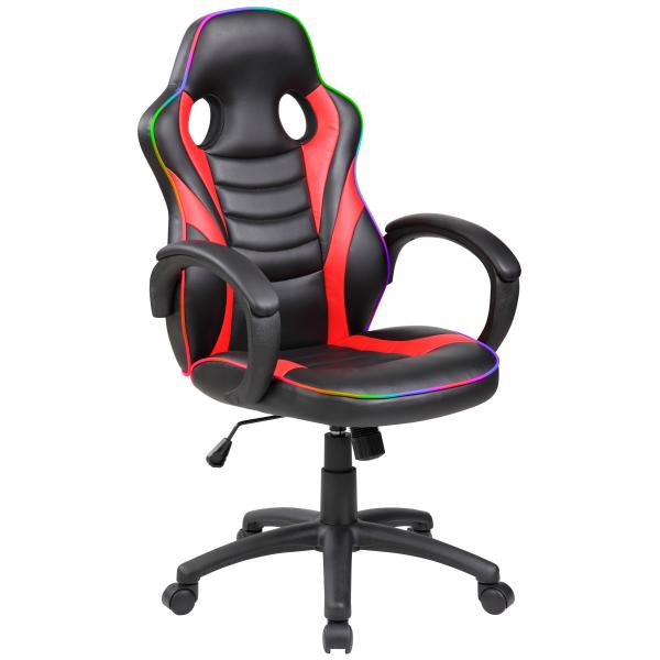 GameX Jason LED kunstlæder sort/rød