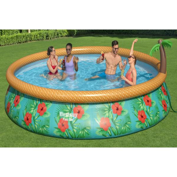 Bestway Fast Set Pool med palme ø457x84cm