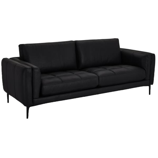 Billede af Furnhouse Orlando 3 pers. læder sort 227x95x85cm