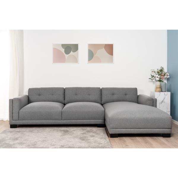 Napoli højrevendt stof grå