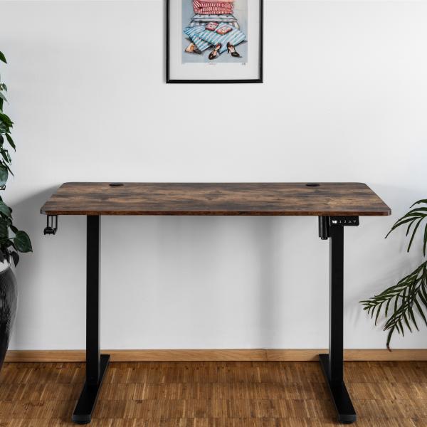 Hæve sænkebord mørkebrun 120x60cm