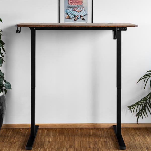 Hæve sænkebord mørkebrun 120x60cm