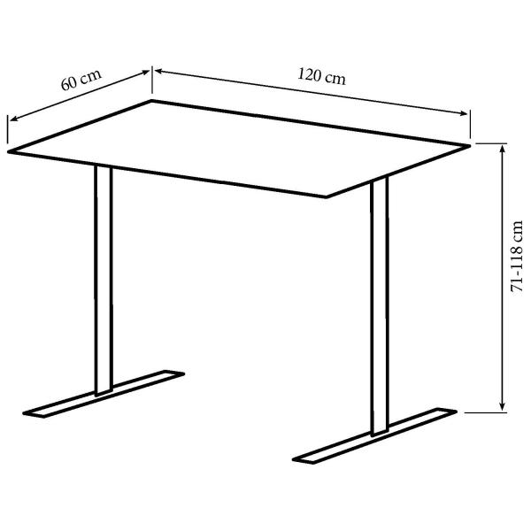 Hæve sænkebord natur 120x60cm