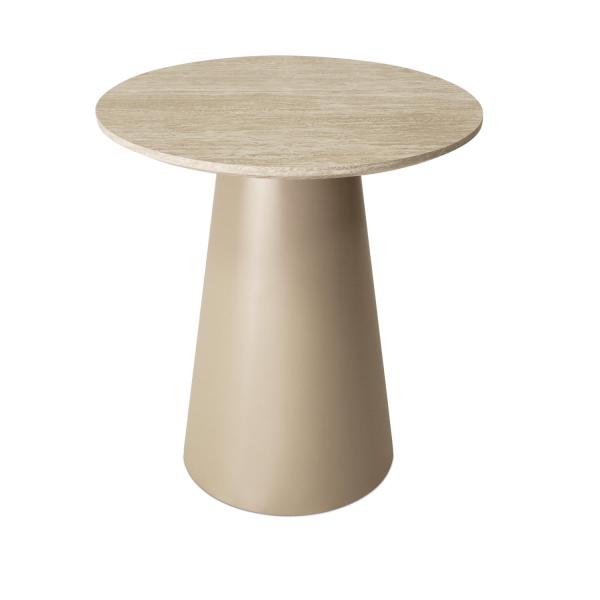 Tango sofabord beige travertin ø45x50cm