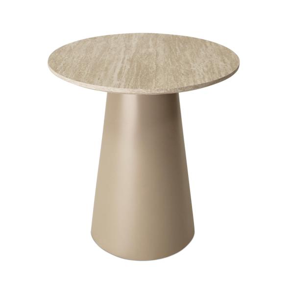 Tango sofabord beige travertin ø45x50cm