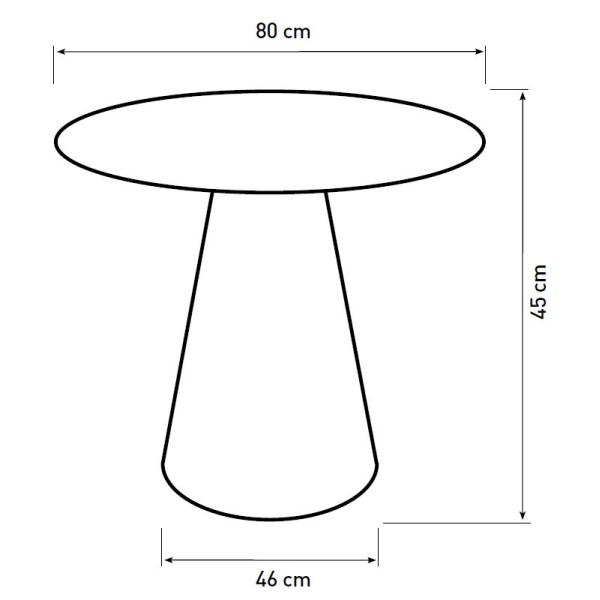 Tango sofabord grå travertin ø80x45cm
