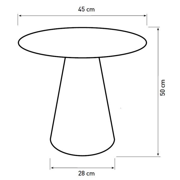 Tango sofabord grå travertin ø45x50cm