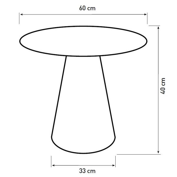 Tango sofabord grå travertin ø60x40cm