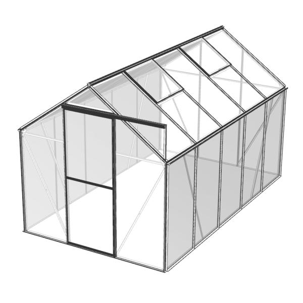 Drivhus poly sort 5,97m2