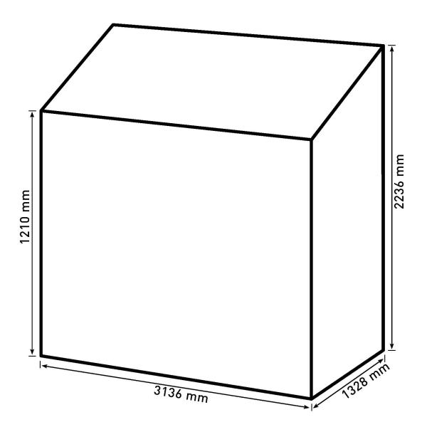 Vægdrivhus poly sort 132x313x227cm