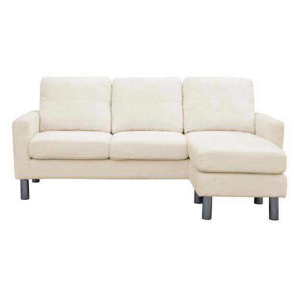 Atlanta højre/venstrevendt plys beige