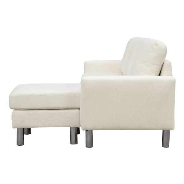 Atlanta højre/venstrevendt plys beige