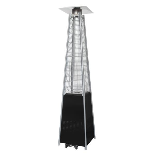 Terrassevarmer med flamme 227cm sort