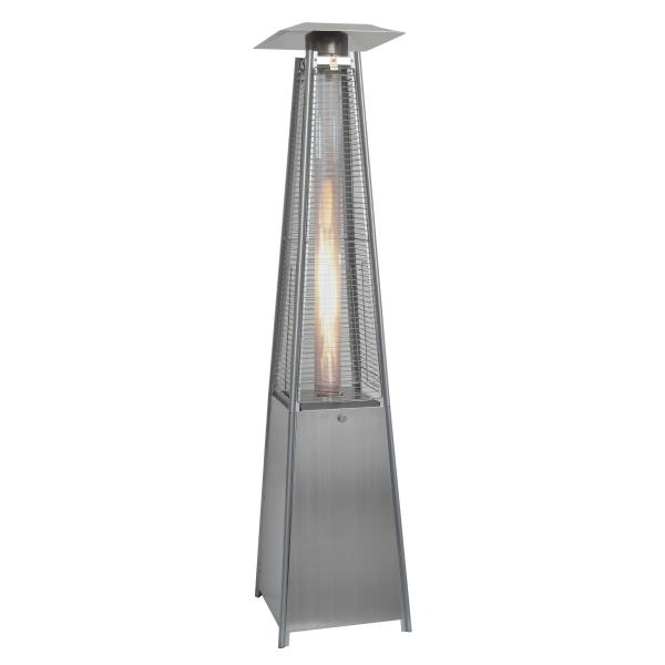 Terrassevarmer med flamme 227cm rustfrit stål