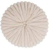 Pude rund imiteret pels beige