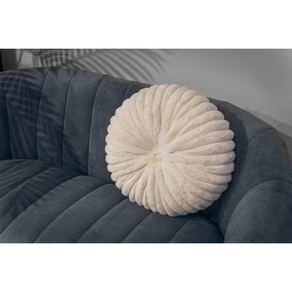 Pude rund imiteret pels beige
