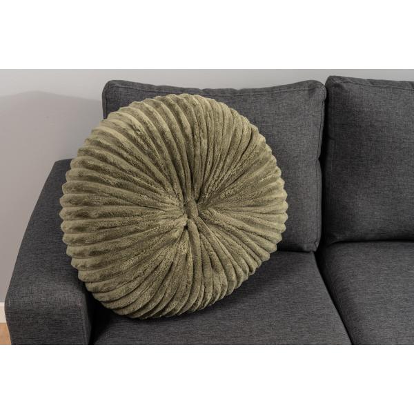 Pude rund imiteret pels grøn