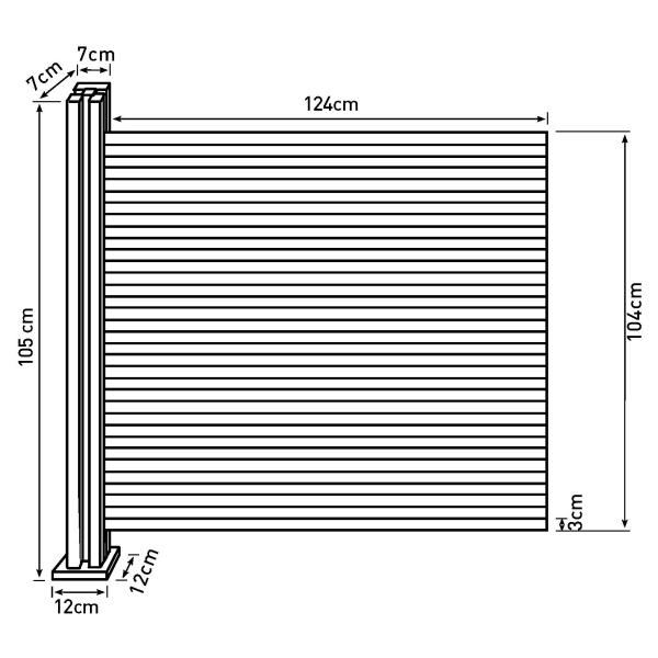 Komposithegnsæt 400x104cm brun