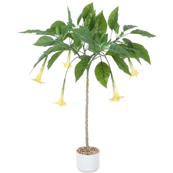 Kunstig Daturatræ gul 100 cm