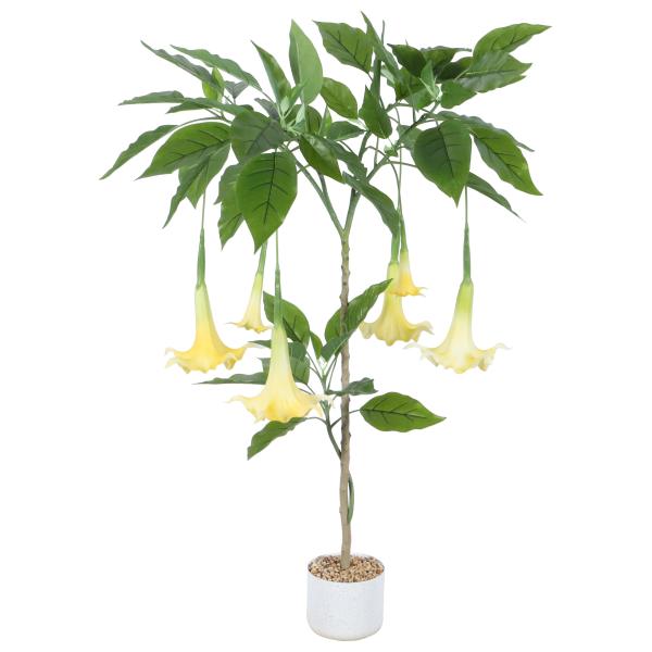 Kunstig Daturatræ gul 120 cm